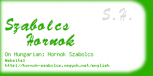 szabolcs hornok business card